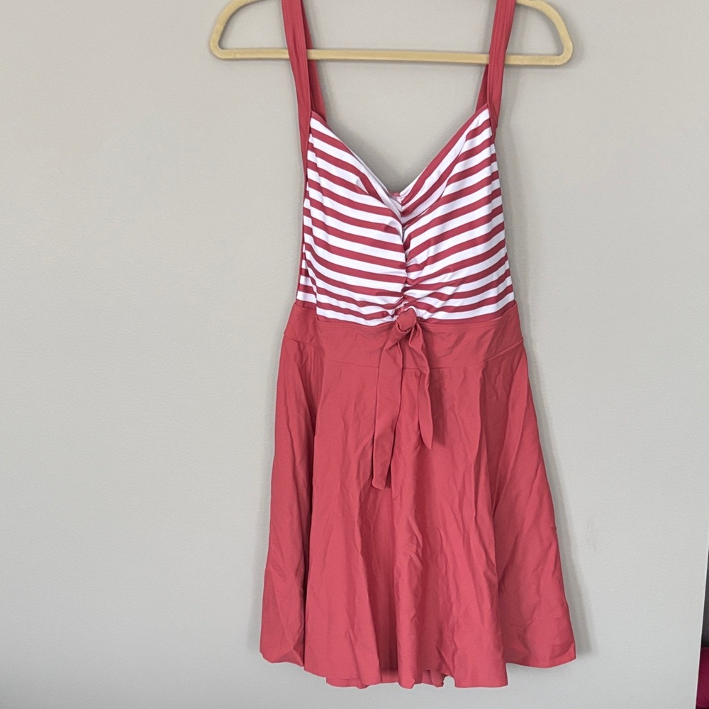 BloomChic Red and White Striped Swim Coverup